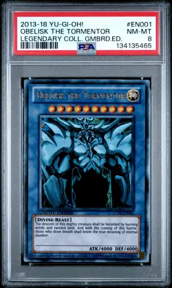 2013-2018 YU-GI-OH! LEGEND COLL GAMEBOARD EDITION OBELISK THE TORMENTOR PSA 8 - Image 1