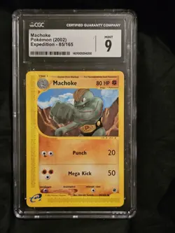 Machoke 85/165 e-series Expedition Base Set 2002 English Pokemon Card Mint CGC 9 - Image 1