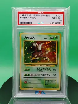 PSA 10 Pinsir 127 Jungle Set Holo Rare 1996 Japanese Pokemon Card TCG No.127 - Image 1