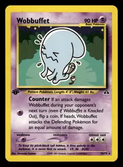Wobbuffet 35/75 1st Edition Neo Discovery Set Pokemon Card - Image 1