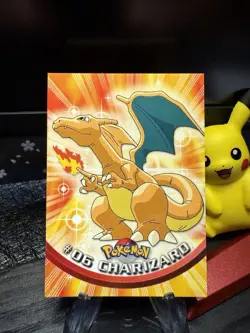 CHARIZARD #06 TOPPS Series 1 Non-Holo Green Logo Pokemon Card - Image 1