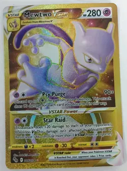 Mewtwo VSTAR (Secret Rare) 086/078 Pokemon GO Holo 2022 Card TCG - Image 1