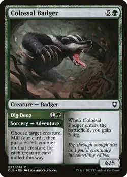 Colossal Badger // Dig Deep - MTG Cards Shop - Image 1