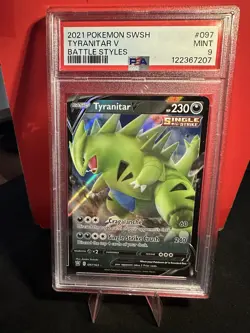 Pokemon TCG Battle Styles Tyranitar v Ultra Rare Holo - #097/163 - PSA 9 - Image 1