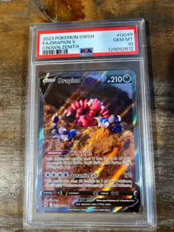 POKEMON 2023 Crown Zenith Full Art DRAPION V #GG49 PSA 10 Gem Mint RARE - Image 1