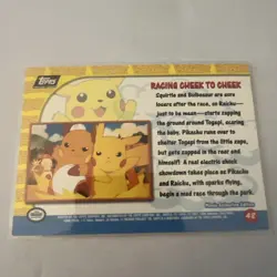 Pokemon Topps 1998 Pikachu's Vacation, "Racing Cheek To Cheek" #48 HOLOFOIL - Image 2