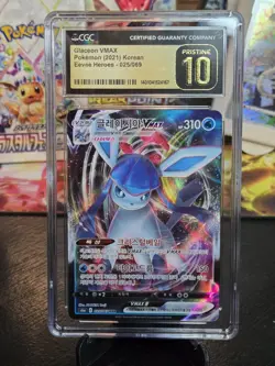 Pokemon 2021 Glaceon VMAX 025/069 RRR Eevee Heroes Korean BLACK LABEL CGC 10 - Image 1