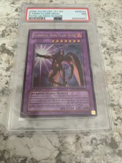 Yugioh Elemental Hero Flare Neos POTD-EN032 Ultimate Rare 1st Edition PSA7 NM - Image 1