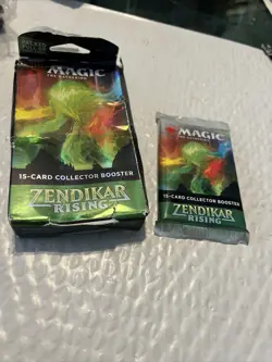 MTG Zendikar Rising 15 Card Collector Open Box Magic Gathering Sealed Booster - Image 1