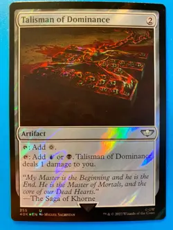 MTG 1x SURGE FOIL Talisman of Dominance 255 Universes Warhammer 40K Magic x1 NM - Image 1