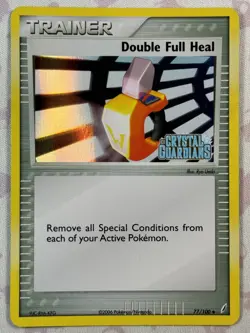 Pokemon Double Full Heal 77/100 Reverse Holo EX Crystal Guardians LP - Image 1