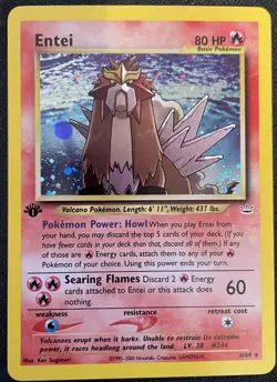 Entei 6/64 Holo Rare 1st Edition Neo Revelation Pokemon TCG - LP+ - Image 1