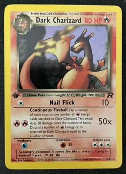 1st Edition Dark Charizard Team Rocket Holo 4/82 Pokemon TCG - LP - Image 1