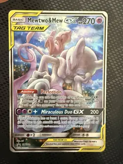 Mewtwo & Mew *Super Clean*GX SM191 Tag Team Promo Pokemon Card TCG - Nice Card!! - Image 1