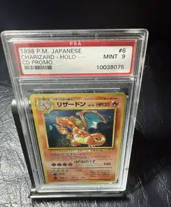 1998 P.M. PSA 9 CHARIZARD 6 Pokemon Japanese CD Promo Card ZARD *swirl* - Image 1