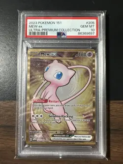 2023 Pokemon Mew ex Full Art 151 UPC Gold Metal Promo Card 205/165 PSA 10 GEM MT - Image 1