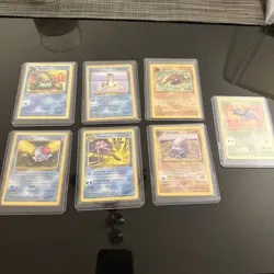 Vintage Pokemon Cards With Holo Lapras - Image 1