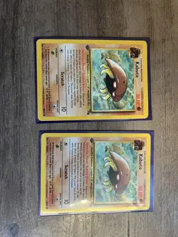 TWO! Kabuto 1st Edition Fossil Set Pokemon WOTC TCG Common Card #50/62 LP/NM - Image 1