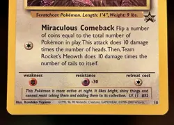 LP Team Rocket's Meowth Pokemon Card | Black Star Promo | WoTC Promos 18/53 - Image 4