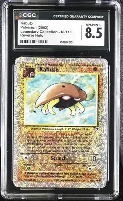 CGC 8.5 Kabuto 2002 Legendary Collection 48/110 Reverse Holo Pokemon Card - Image 1