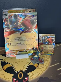 Mega Lucario Ex Collection Figure, Jumbo Card, & Card - Image 1