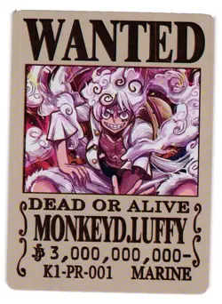 MONKEY D LUFFY K1-PR-001 ONE PIECE WANTED Anime Collectible CCG Card - Image 1