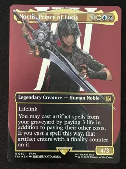 1x MTG Noctis, Prince of Lucis (Borderless, Foil) - FINAL FANTASY (FIN) #401 - Image 1