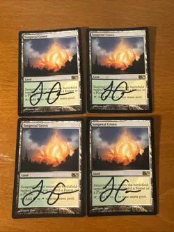 Artist Signed MTG Magic the Gathering 4x Sunpetal Grove Magic 2012 Jason Chan - Image 1