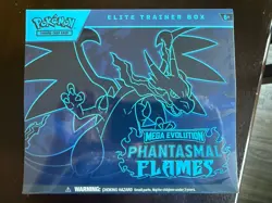 Pokemon TCG Mega Evolution Phantasmal Flames Elite Trainer Box Factory Sealed - Image 1