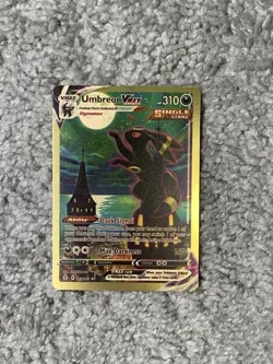 Pokemon Umbreon VMax HP310 Dark Signal #215/203 Gold Foil Fan Art NM! - Image 1