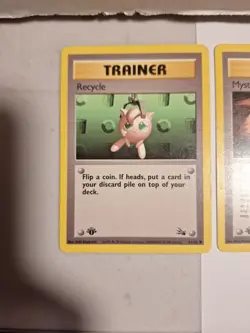 Pokemon Fossil 1st Edition Trainer Lot of 3 (Recycle-Mysterious Fossil-Gambler) - Image 2