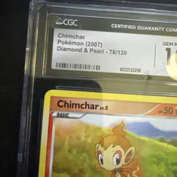 Chimchar 76/130 2007 Pokemon Diamond & Pearl CGC 10 Gem Mint - Image 2