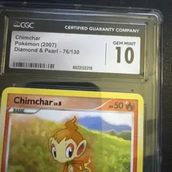 Chimchar 76/130 2007 Pokemon Diamond & Pearl CGC 10 Gem Mint - Image 3