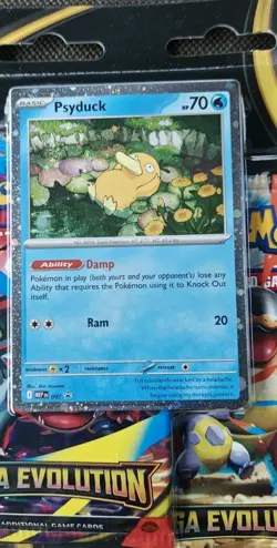 Pokemon TCG Mega Evolution 3-Pack Blister Card Psyduck Foil Promo NEW/Sealed - Image 3