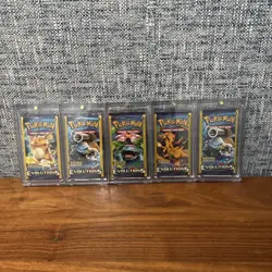 Pokemon Tcg Lot Of 5 XY Evolutions 3 Card Boosters With Full Art And Case - Image 1