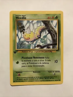 1st Edition Weedle 69/102 - NM Near Mint Spanish Base Set Pokemon Card - Image 1
