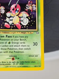 First Edition Ledian Pokemon Card - 39/111 Neo Genesis Excellent Condition - Image 5