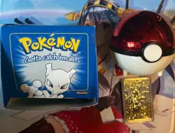 Pokemon Mewtwo 23K Gold Plated Card Burger King Box & Ball Nintendo 1999 - Image 1