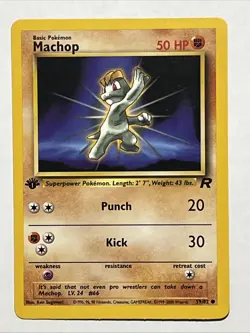 MACHOP 59/82 - 1st Edition - Team Rocket - Vintage Pokemon Card - Image 1