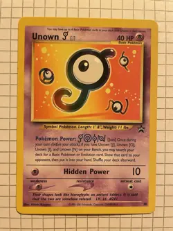 Unknown J 38/52 Black Star Promo Rare Pokemon Card 2001 Vintage - Image 1
