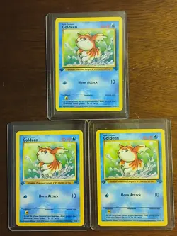 Lot of 3 Goldeen - 1st Edition Jungle - Pokemon Near Mint Condition - Image 1