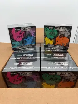(10) Pokemon SWSH Evolving Skies Elite Trainer Boxes SEALED w/ Opened Case - Image 1