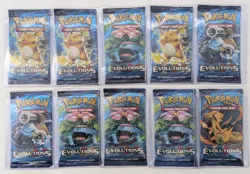 AUCTION #1 LOT of (10) Pokemon XY Evolutions Factory Sealed Booster Packs - Image 1