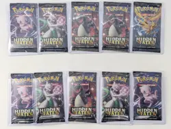 AUCTION #2 LOT of (10) Pokemon Hidden Fates Factory Sealed Booster Packs - Image 1