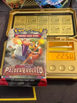 22.50g - Paldea Evolved Pokemon Booster Pack, Sealed & Weighed (#2) - Image 1