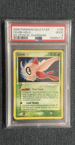 Pokemon Celebi Gold Star 100/100 Crystal Guardians PSA 2 GOOD - Image 1