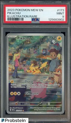 2023 Pokemon Mew En Illustration Rare #173 Pikachu PSA 9 MINT - Image 1