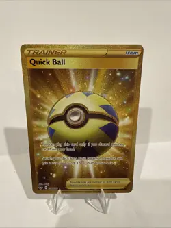 Pokemon Sword & Shield Base Set Quick Ball 216/202 Gold Secret Rare - Image 1