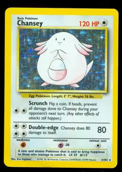 Pokemon CHANSEY 3/102 Base Set - RARE HOLO - Lightly Played - Image 1