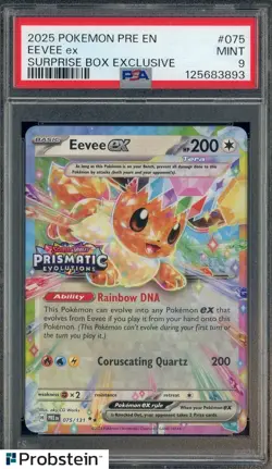 2025 Pokemon PRE EN Surprise Box Exclusive #075 Eevee PSA 9 MINT - Image 1